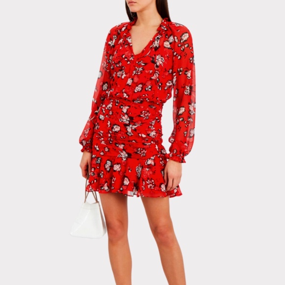 VERONICA BEARD Alena Ruched Floral Dress